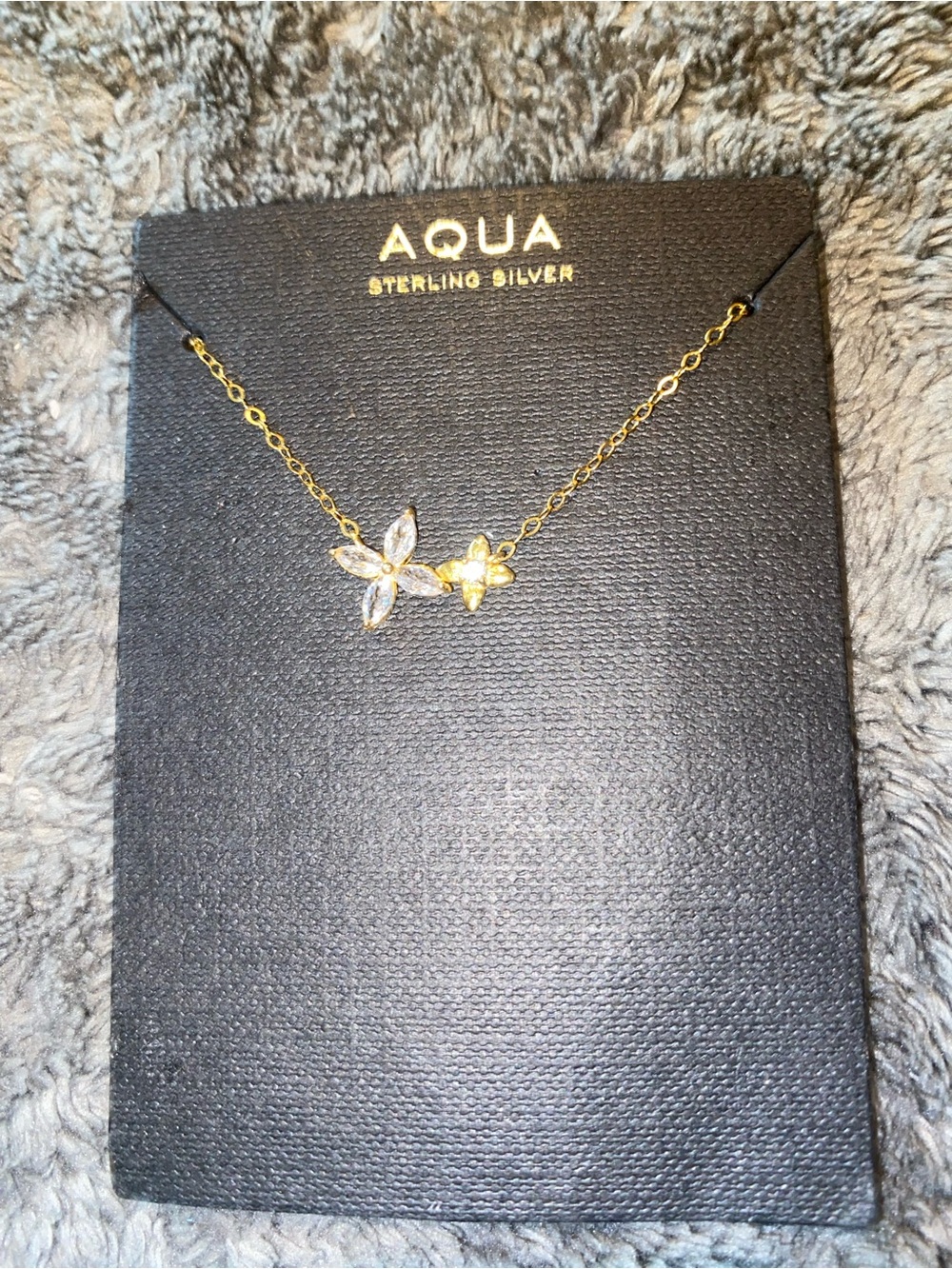 AQUA Two-Tone Gold & Silver Floral Necklace $55